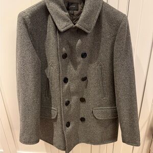 J. Crew Charcoal Double-Breasted Wool Peacoat
